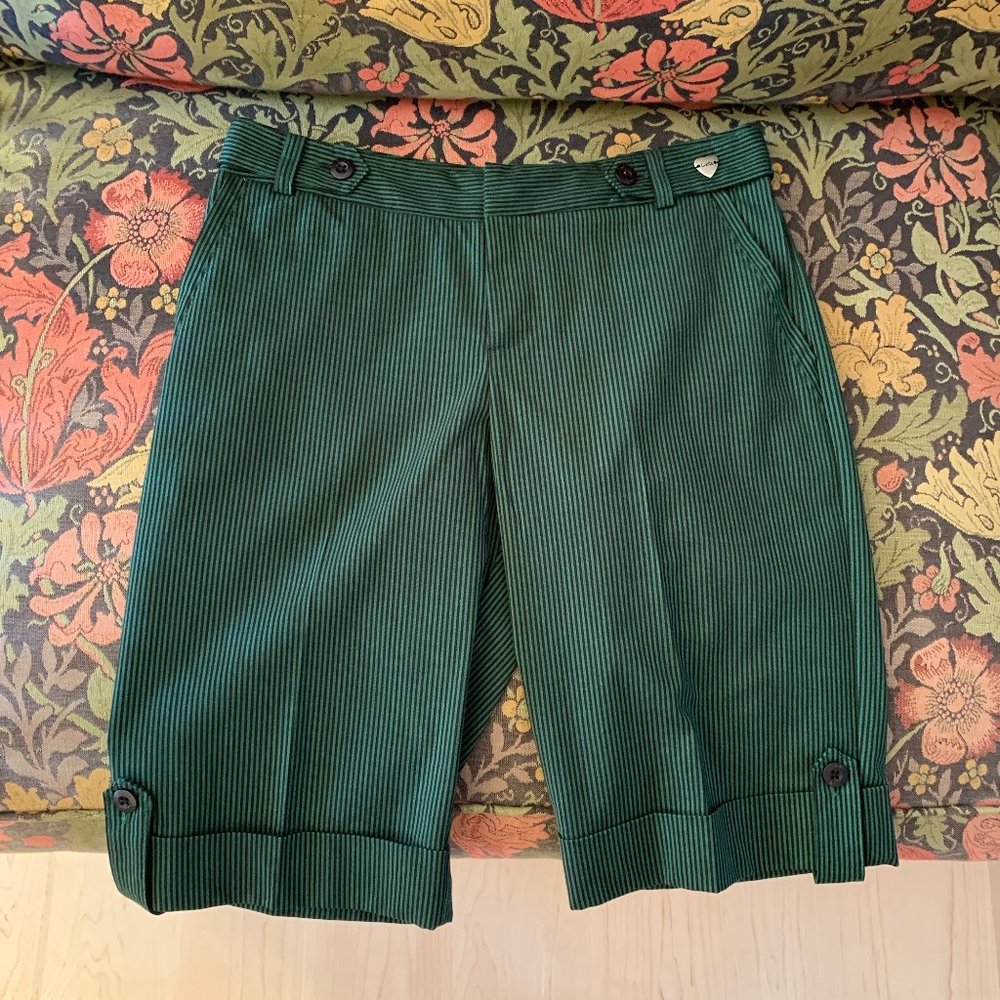 Luella (for Target) Green Striped Shorts w/Cuffs • Like New!
